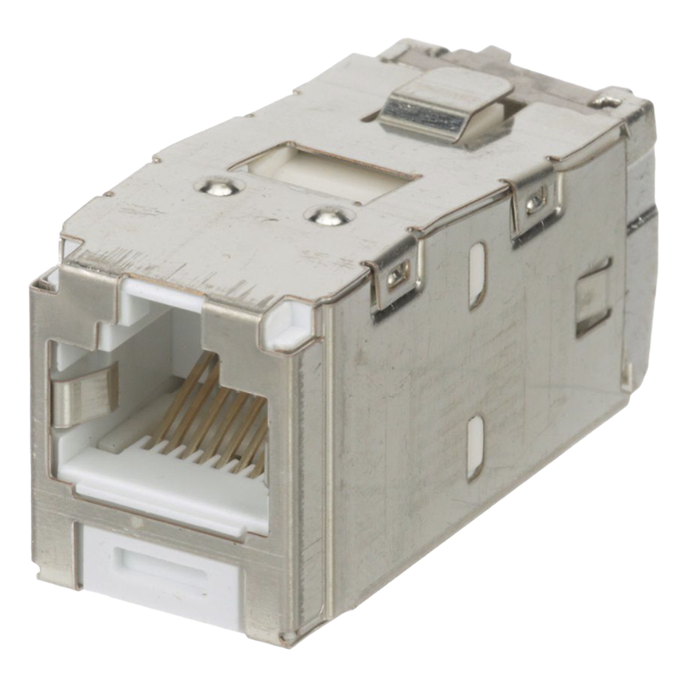 Jack RJ45 Cat6A, blindado, blanco