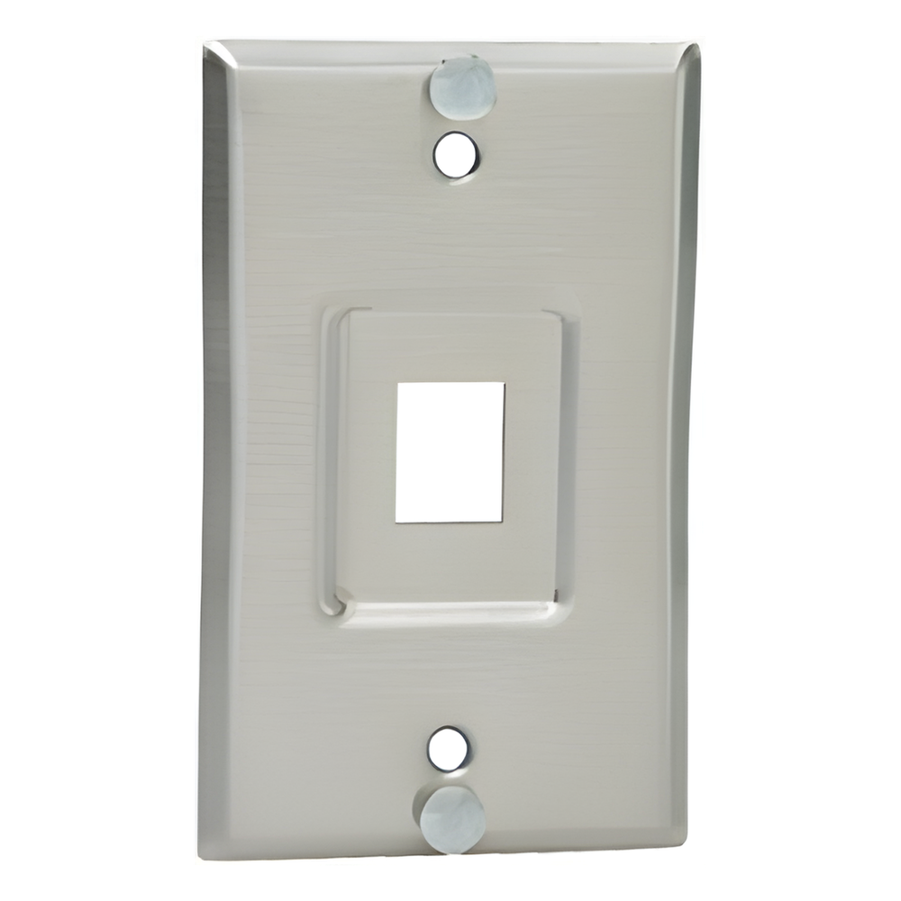 Placa de pared 1 puertos, keystone, acero inoxidable