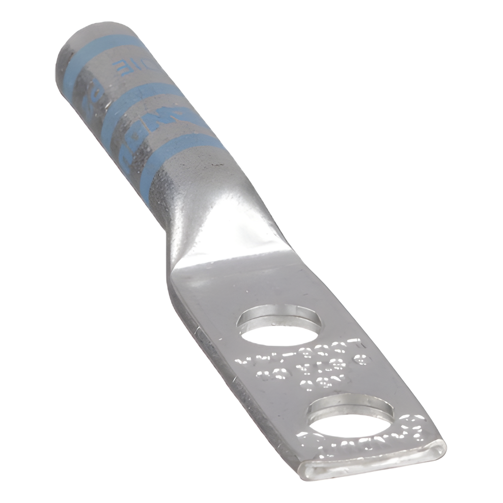 Zapata de compresión LCC6-14A-L para cal. 6 Awg, Doble barreno para tornillo prisionero de 1 / 4, Espaciado de orificio 16mm, 1 Pz