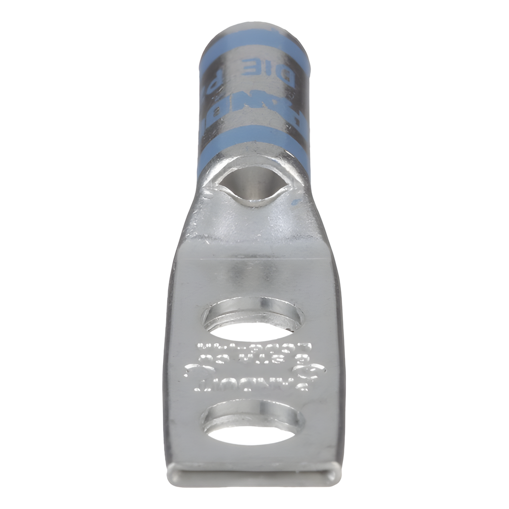 Zapata de compresión LCD6-14A-L para cal. 6 Awg, Doble barreno para tornillo prisionero de 1 / 4, Espaciado de orificio 16mm, 1 Pz