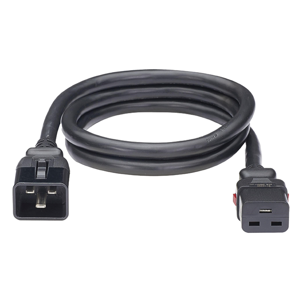 Cable de Alimentación Eléctrica con Bloqueo de Seguridad 60 cm, negro