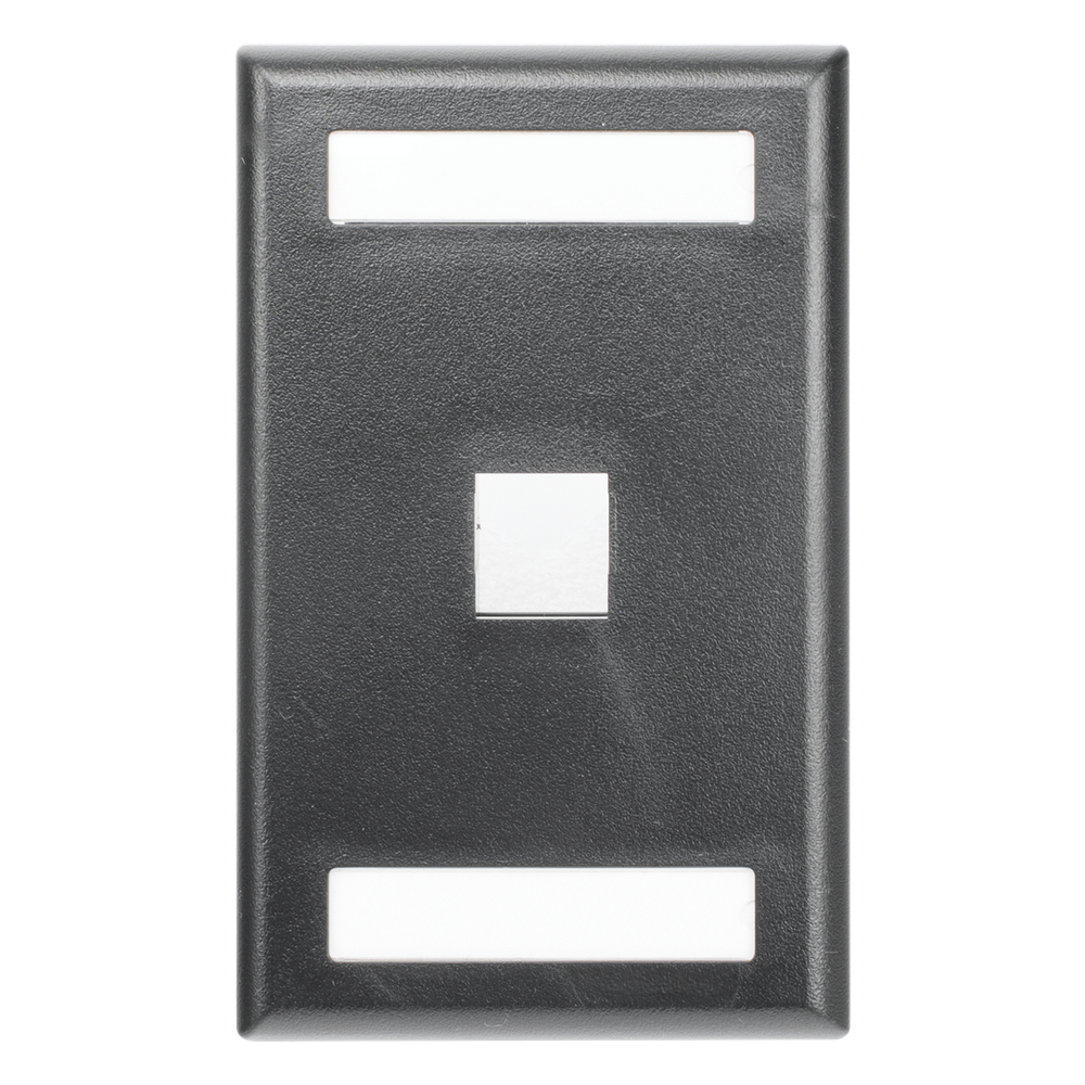 Placa de pared 1 puertos, keystone, negro