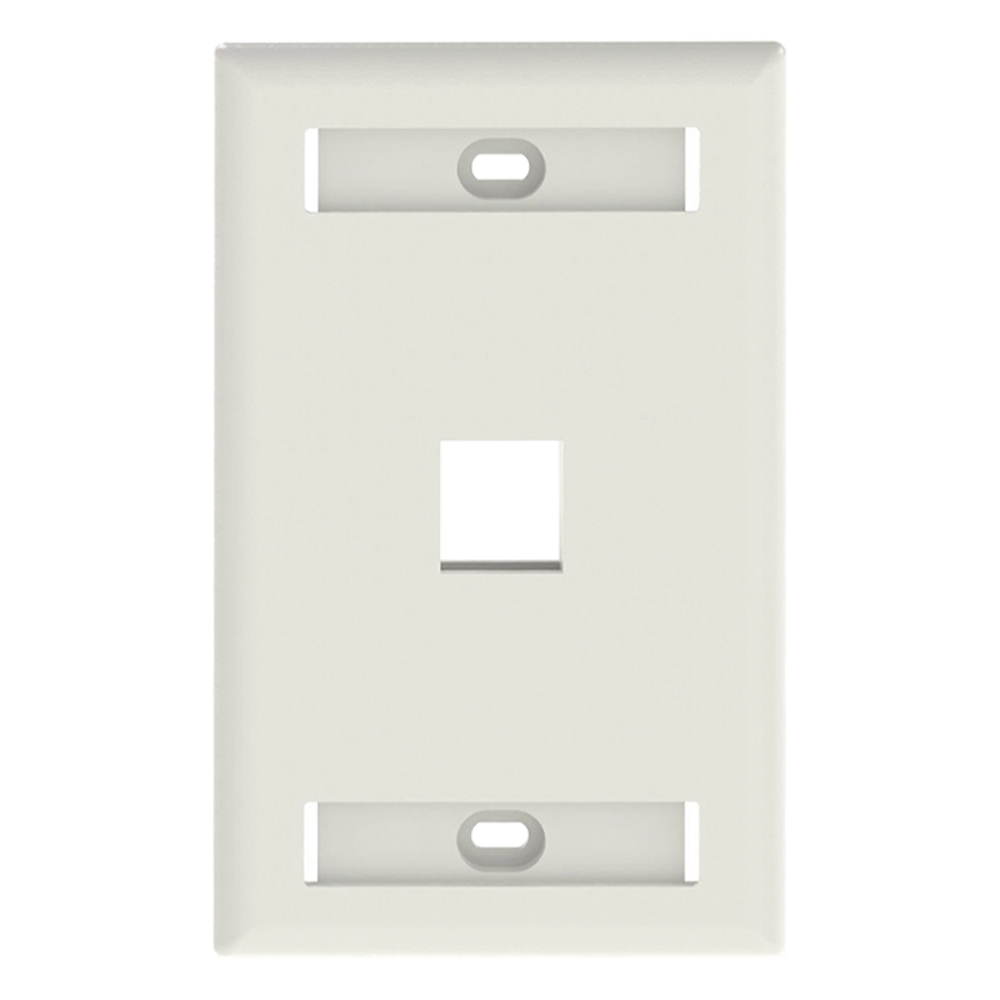 Placa de pared 1 puertos, keystone, blanco
