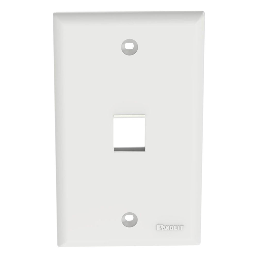 Placa de pared 1 puertos, keystone, blanco