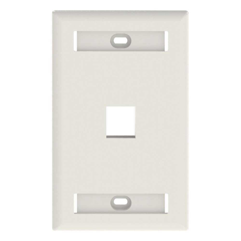Placa de pared 1 puertos, keystone, blanco