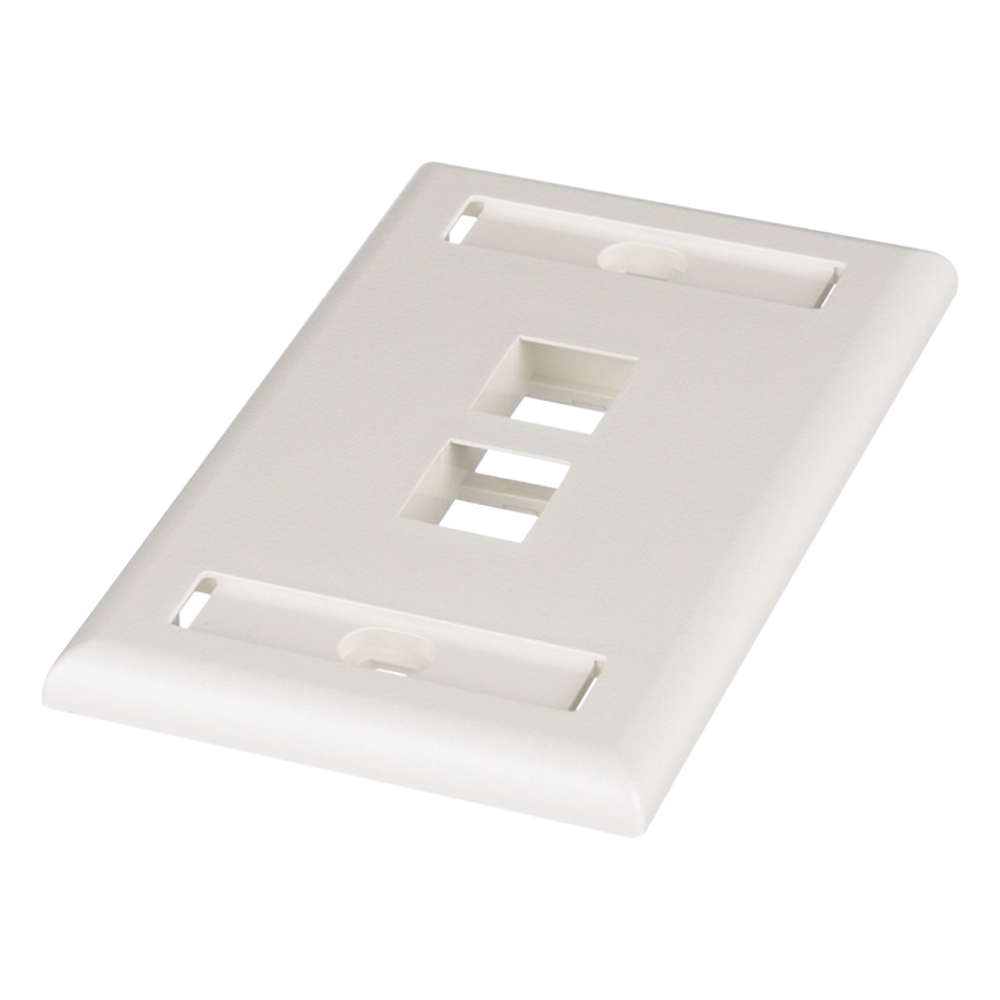 Placa de pared 2 puertos, keystone, blanco