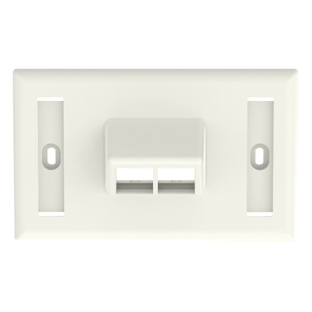 Placa de pared 2 puertos, keystone, blanco