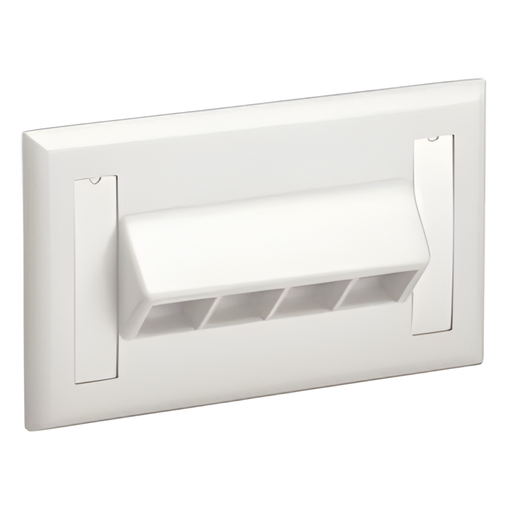 Placa de pared 4 puertos, keystone, blanco