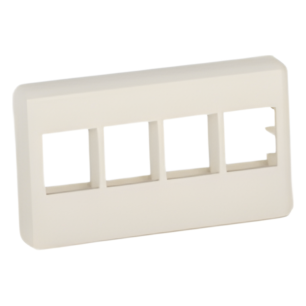 Placa de pared 4 puertos, keystone, blanco