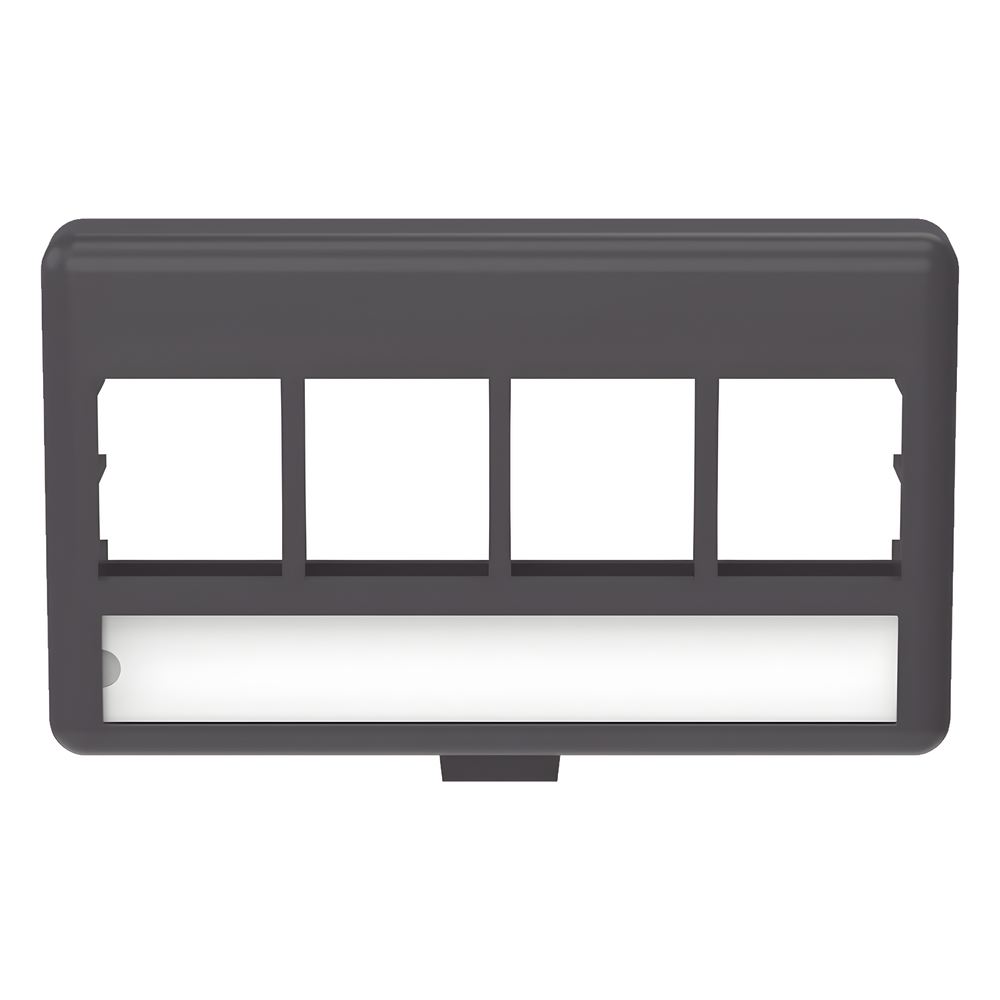 Placa de Mobiliario NetKey Modular Estándar 4 puertos, negro