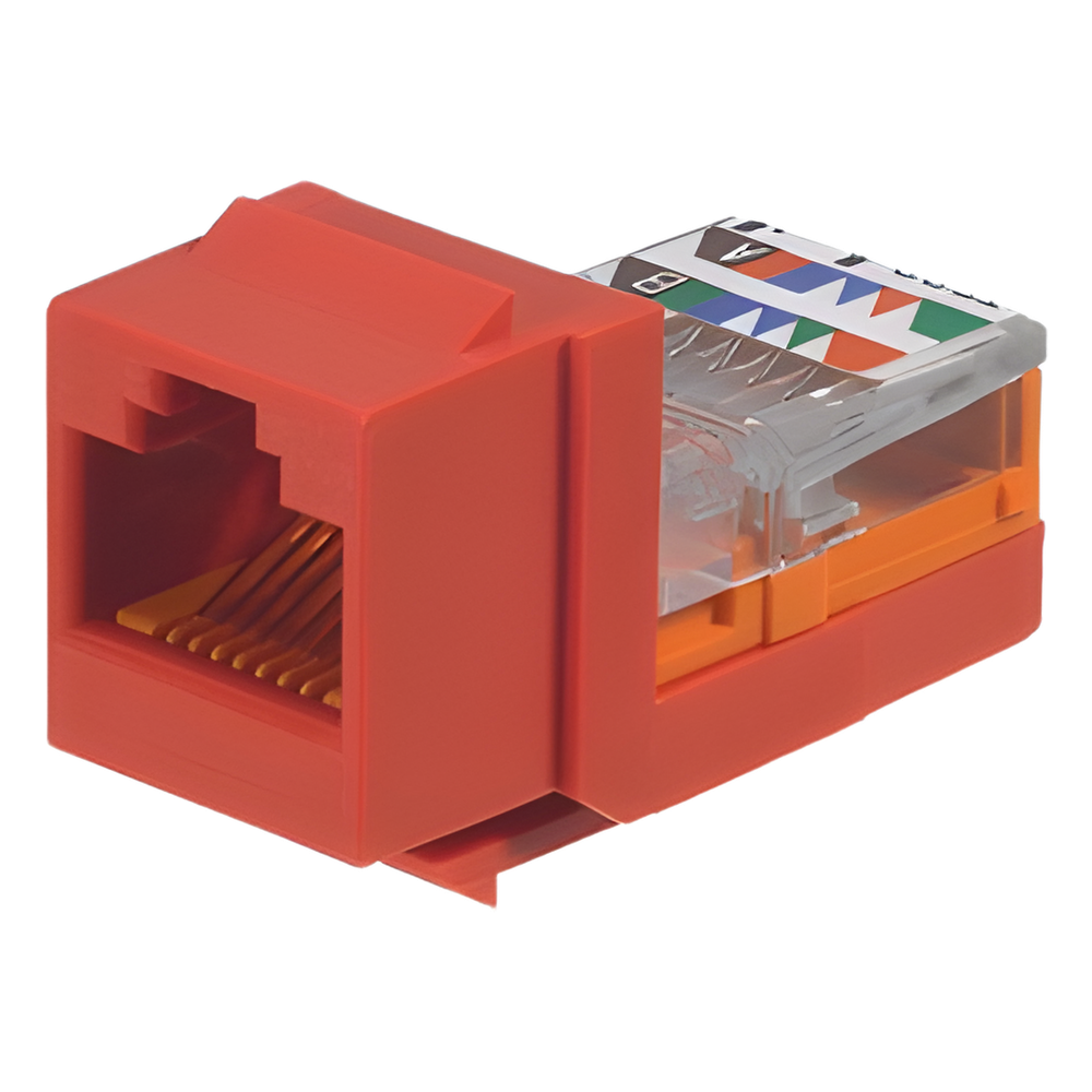 Jack RJ45 keystone Cat5e, rojo