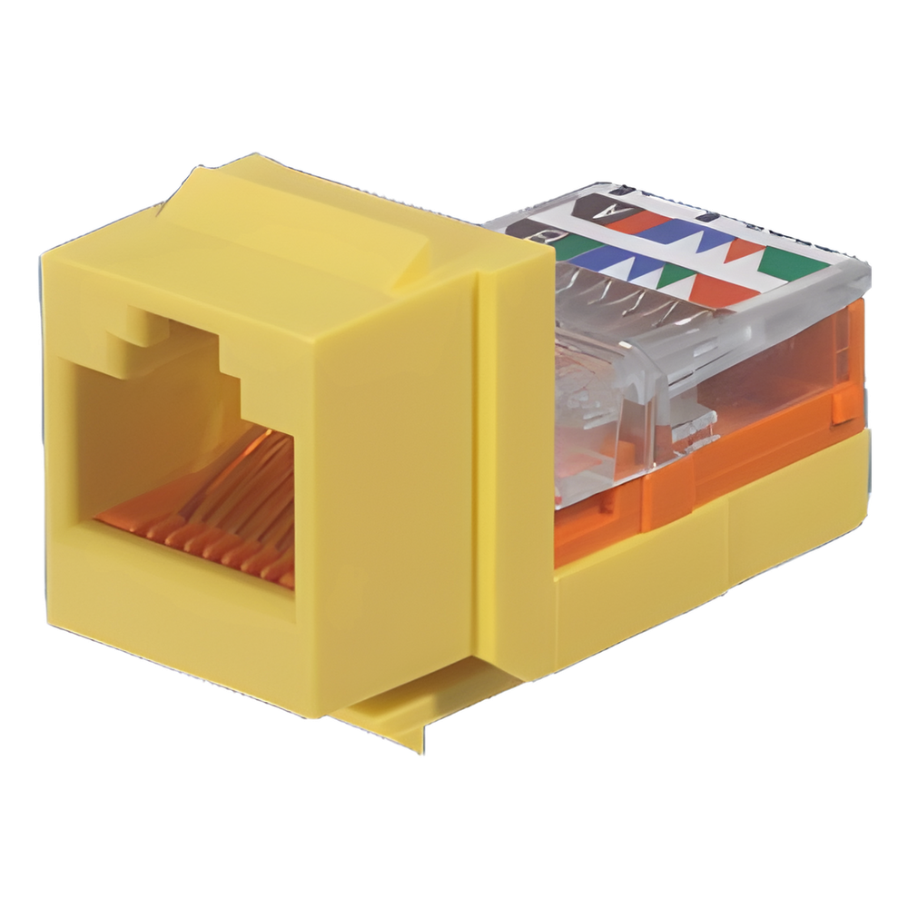 Jack RJ45 keystone Cat5e, amarillo