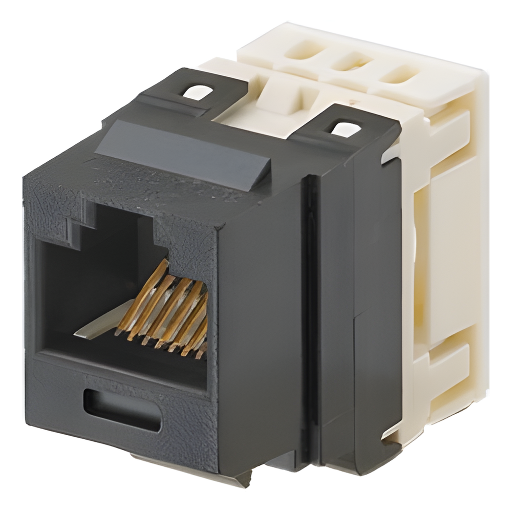 Jack RJ45 keystone Cat6, negro