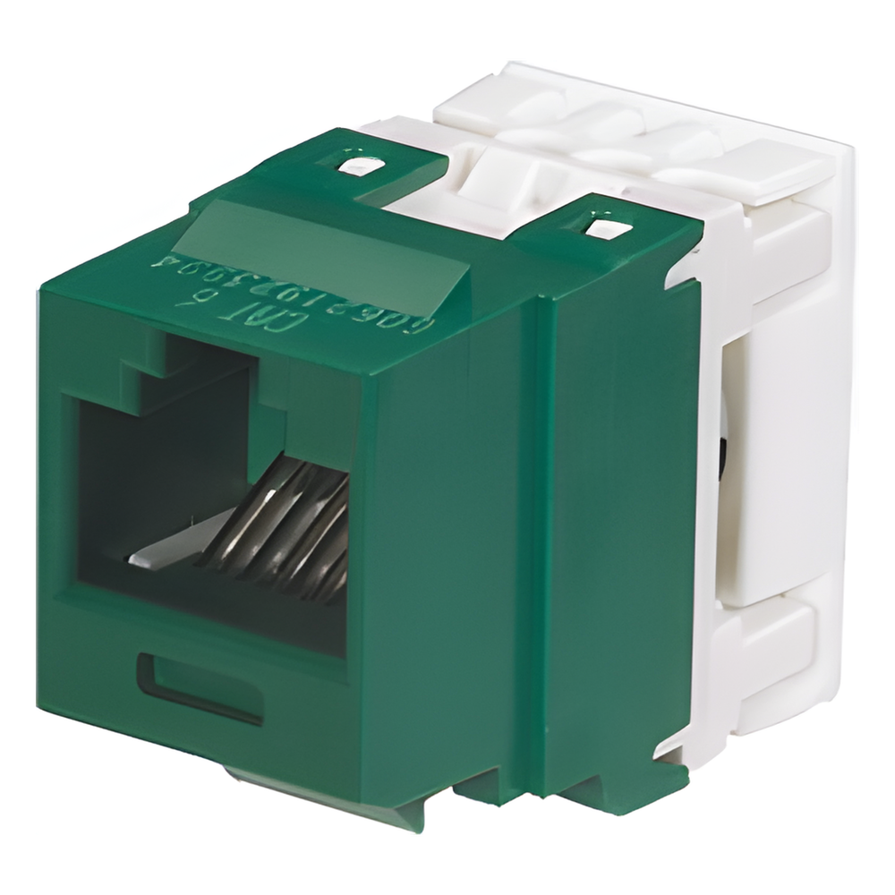 Jack RJ45 keystone Cat6, verde