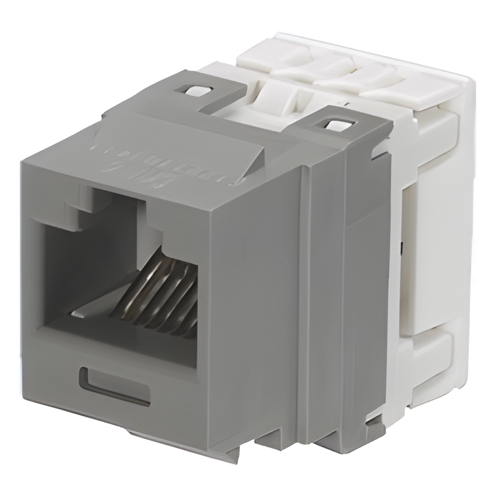 Jack RJ45 keystone Cat6, gris
