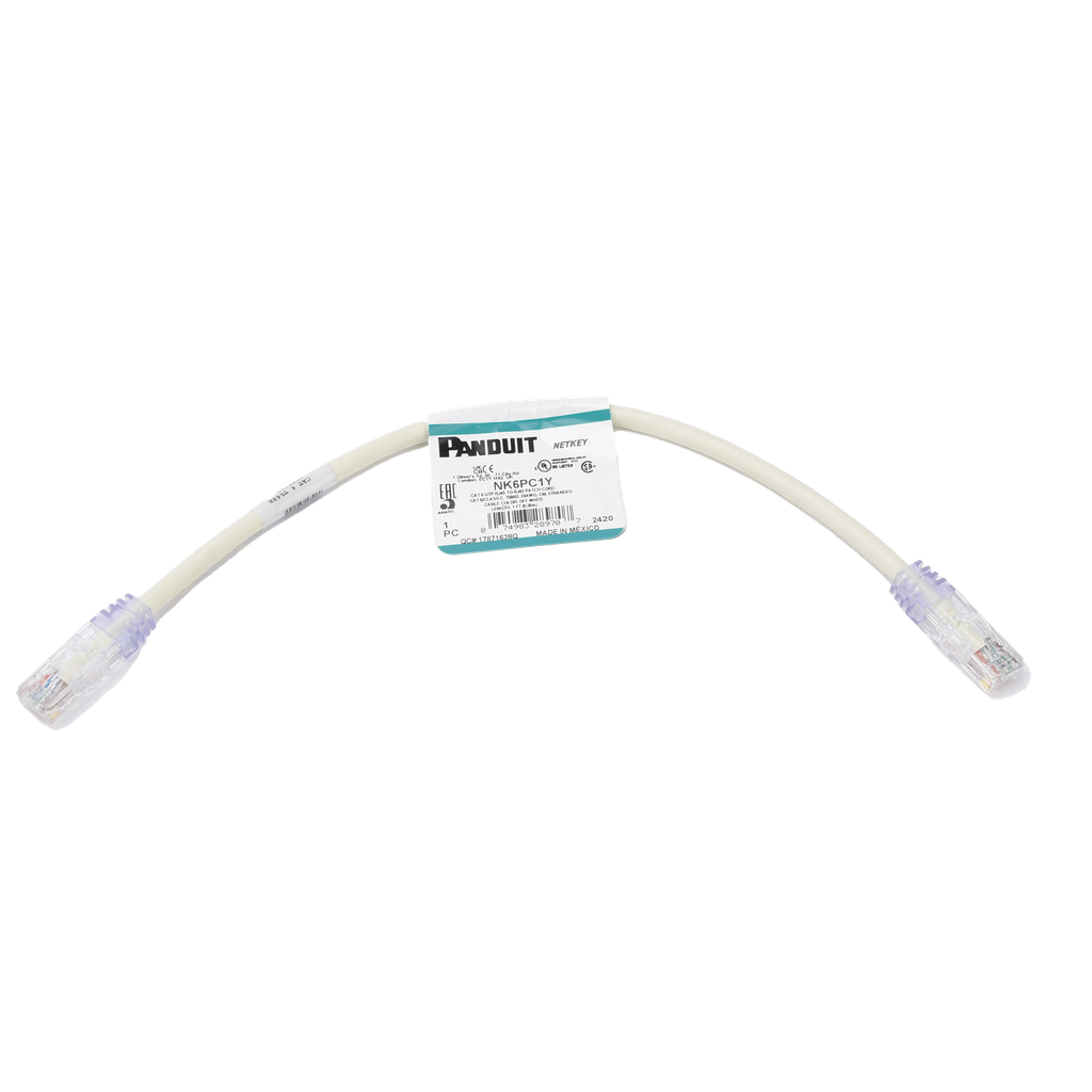 Patch cord Cat6 UTP, 0.3 m, blanco