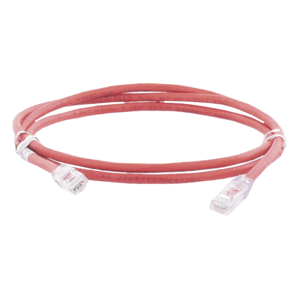 Cable de Parcheo NetKey UTP Categoría 6, con Plug Modular en Cada Extremo - 2.13 Metros (7 Pies) - Rojo