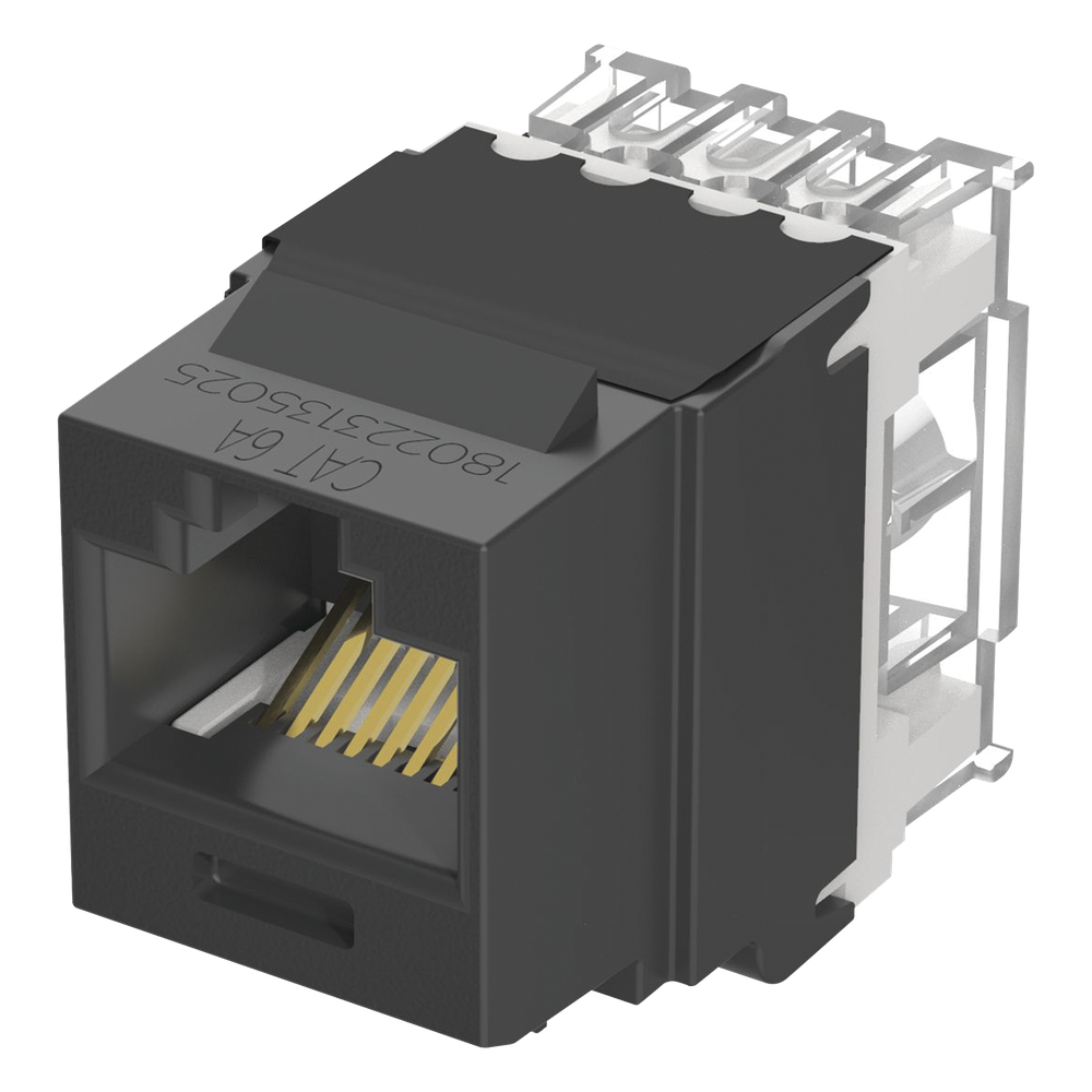 Jack RJ45 keystone Cat6A, negro