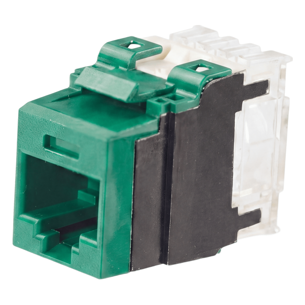 Jack RJ45 keystone Cat6A, verde