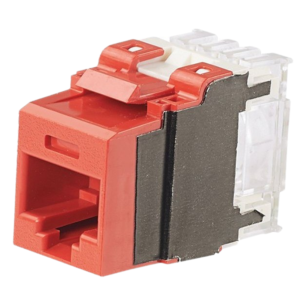 Jack RJ45 keystone Cat6A, rojo