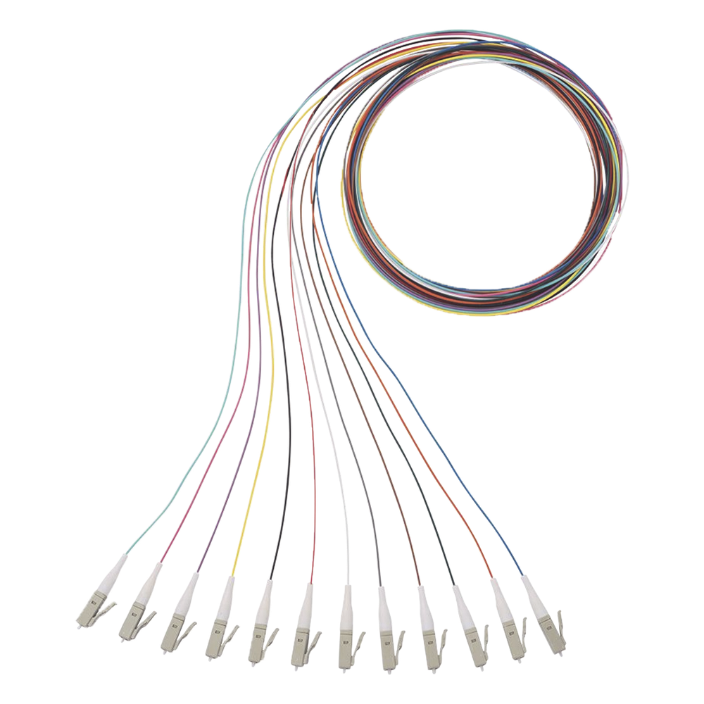 Kit de 12 Pigtails NetKey con Conector LC, Multimodo 50 / 125 OM3, 900um, de 1 Metro (3.28 Pies)