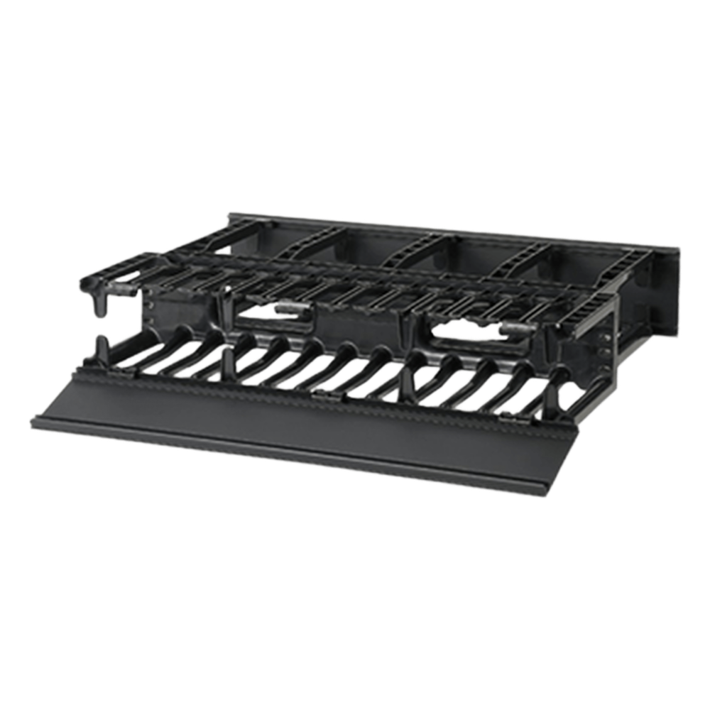 Organizador de cables horizontal 2UR, 19", negro