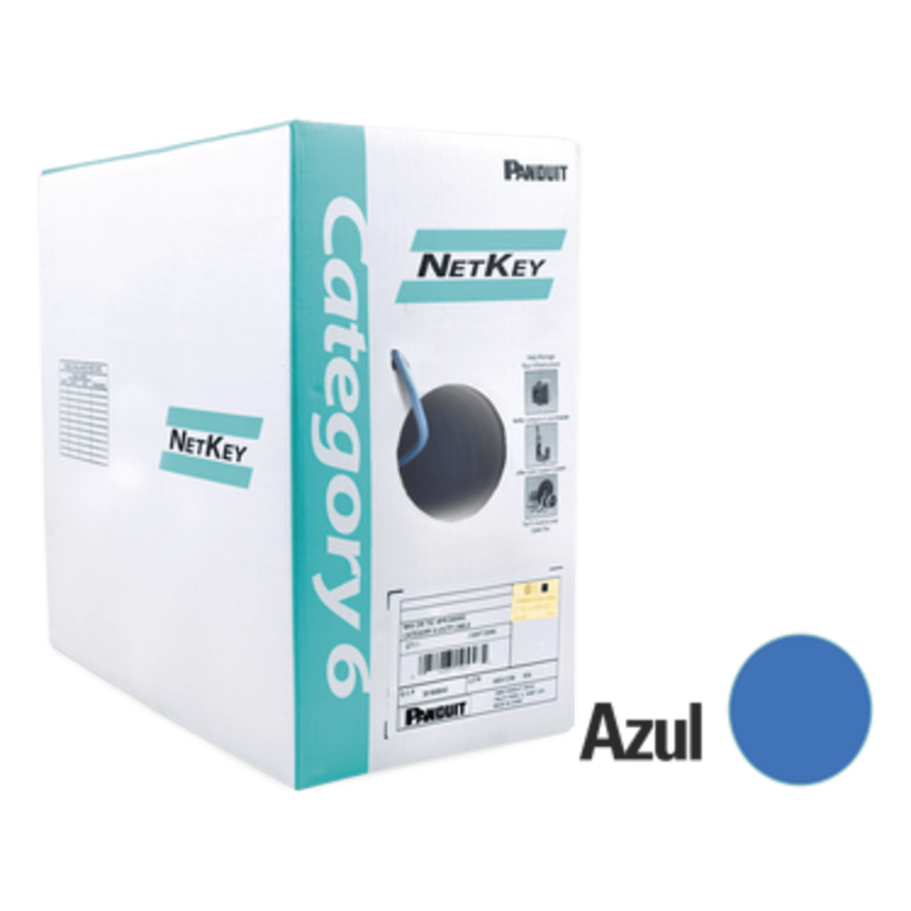 Bobina de cable Cat6 305 m, UTP, 24 AWG, azul