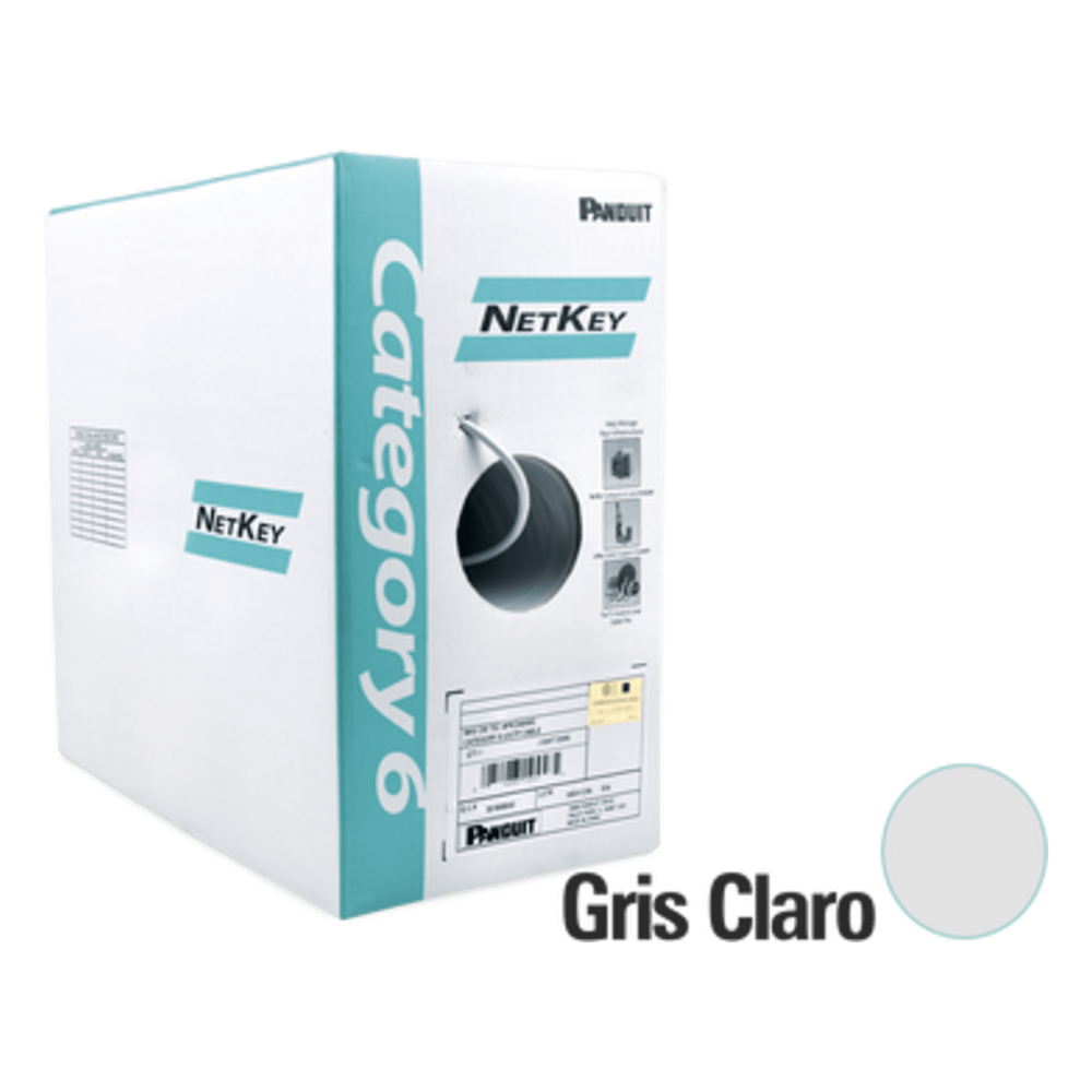 Bobina de cable Cat6 305 m, UTP, 24 AWG, gris