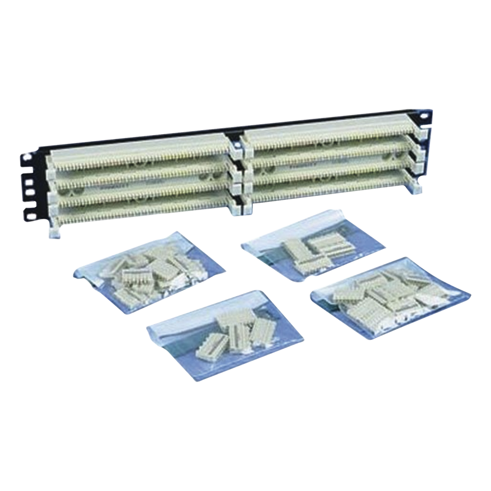 Kit Panel de Conexión con 2 Bases de 100 Pares Cat5e, 19", 2 UR