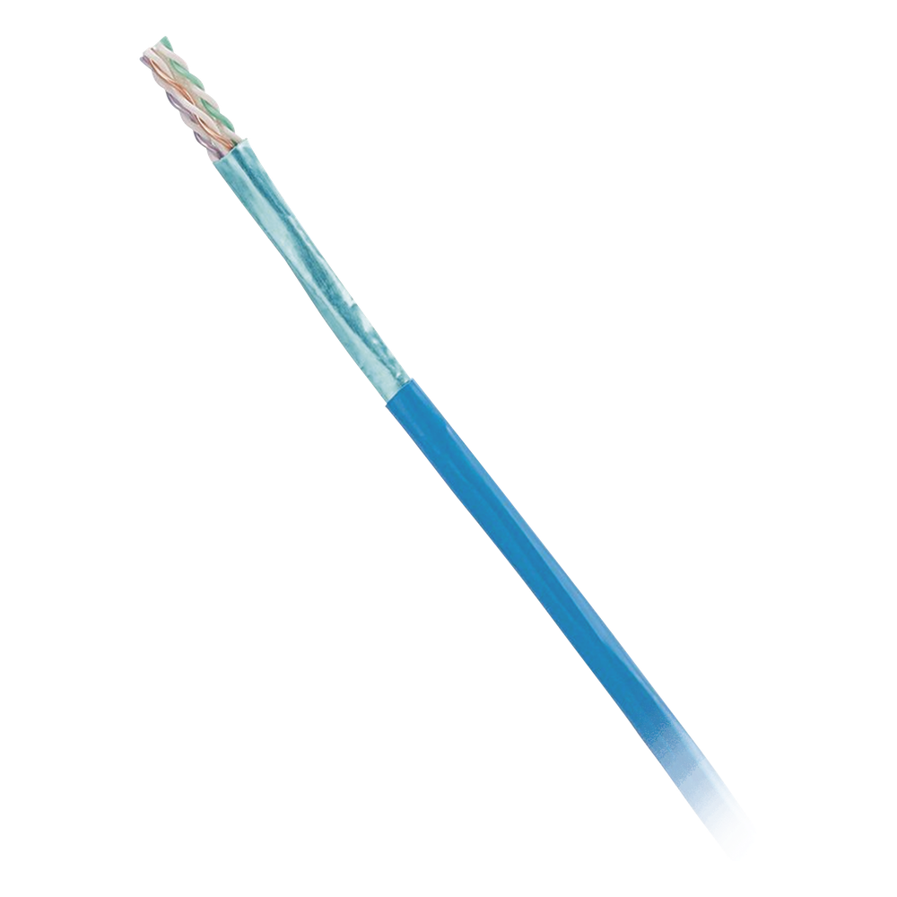 Bobina de Cable Blindado F / UTP de 4 Pares, Cat6, LSZH (Libre de Gases Tóxicos), Color Azul, 305 Metros (1000 Pies)