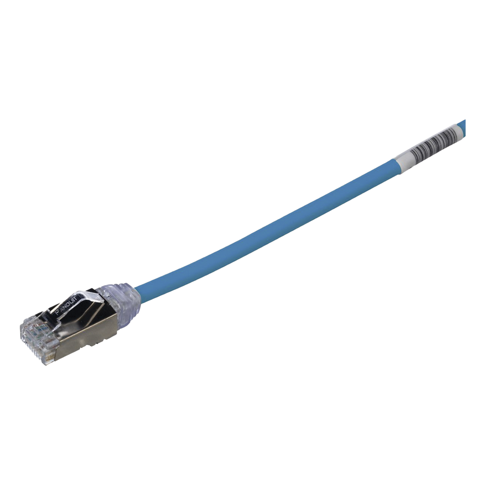 Patch cord Cat6A S/FTP, 0.20 m, azul, 28 AWG