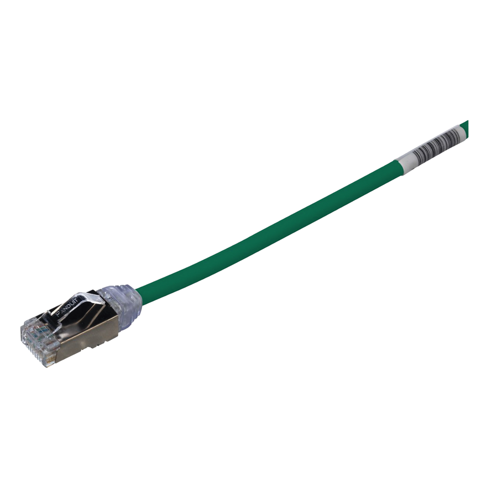 Patch cord Cat6A S/FTP, 20 cm, verde, 28 AWG