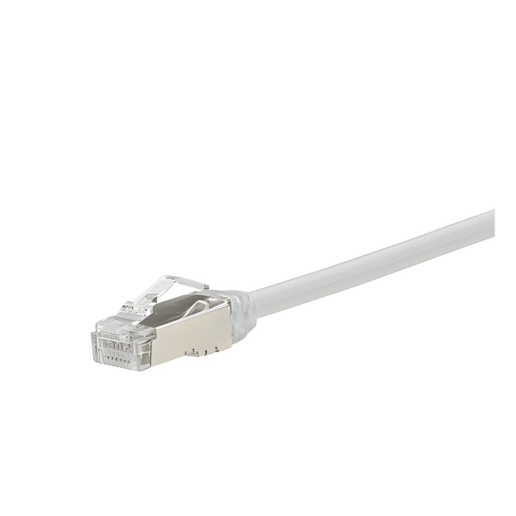Patch cord Cat6A S/FTP, 0.5 m, blanco, 28 AWG