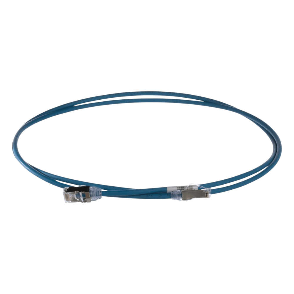 Patch cord Cat6A S/FTP, 2 m, azul, 28 AWG