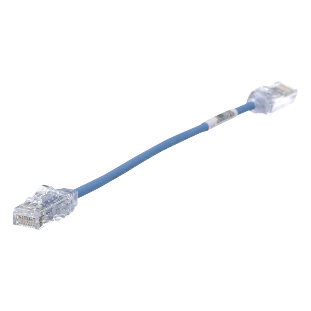 Patch cord Cat6 UTP, 20 cm, azul, 28AWG