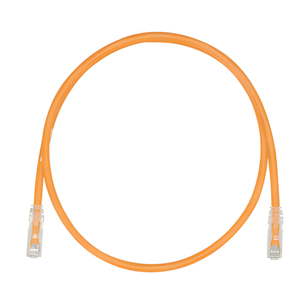 Patch cord Cat6 UTP, 20 cm, naranja, 28AWG