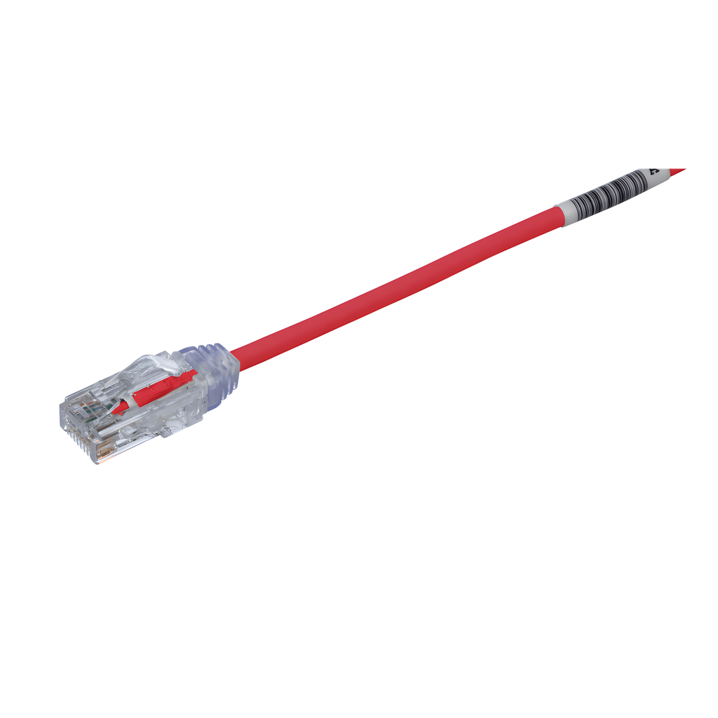 Patch cord Cat6 UTP, 20 cm, rojo, 28AWG