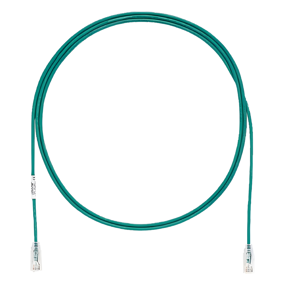 Patch cord Cat6 UTP, 0.3 m, verde, 28AWG