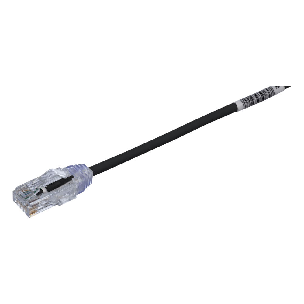 Cable de Parcheo TX6, UTP Cat6, Diámetro Reducido (28AWG), Color Negro, 16.76 Metros (55 Pies)