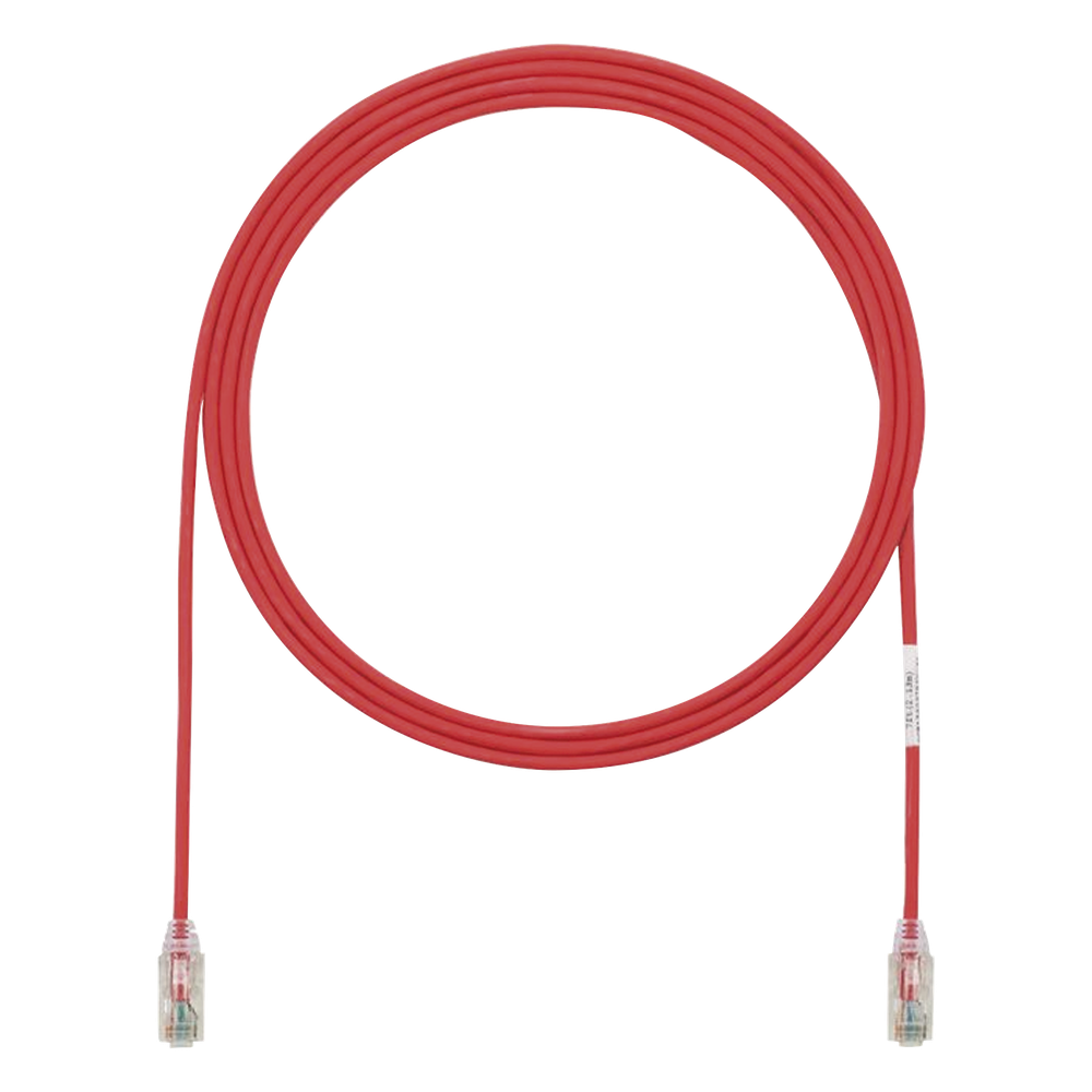 Patch cord Cat6 UTP, 2.13 m, rojo, 28AWG