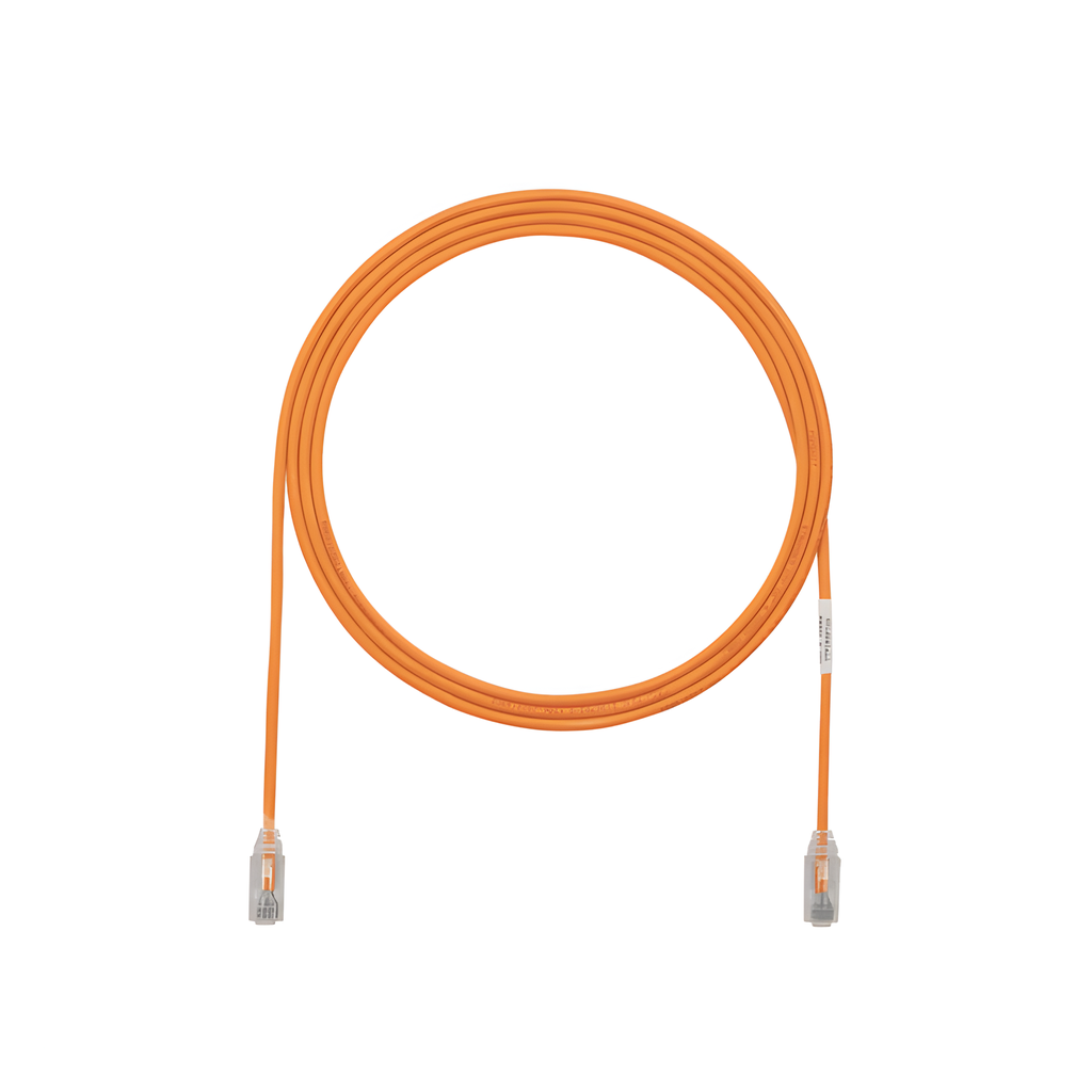 Patch cord Cat6 UTP, 20.2 cm, naranja, 28AWG