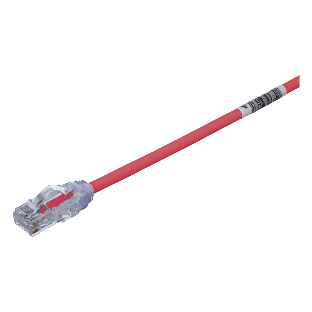 Patch cord Cat6A UTP, 3.05 m, rojo, 28AWG, LSZH