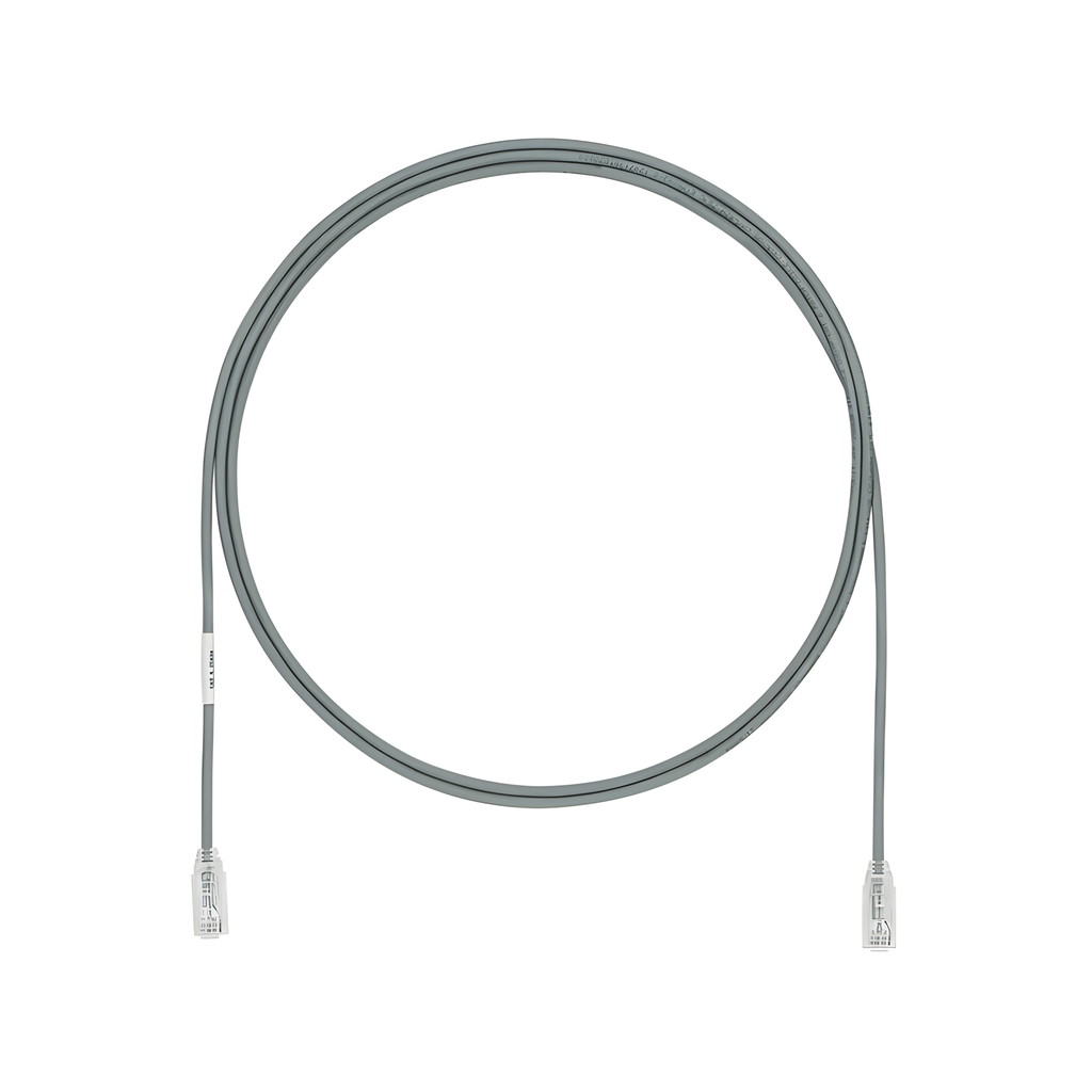 Patch cord Cat6A UTP, 1 m, gris, 28AWG, LSZH