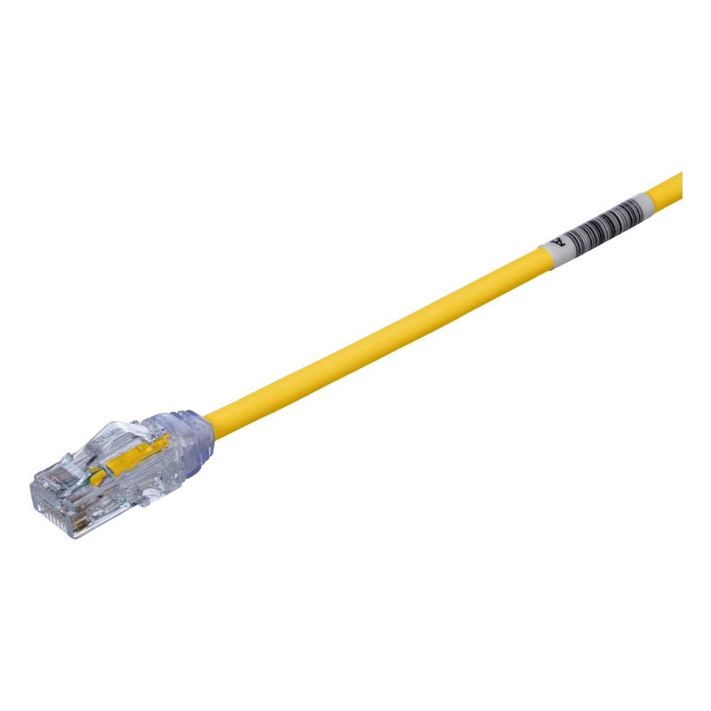 Patch cord Cat6A UTP, 0.3 m, amarillo, 28AWG, LSZH