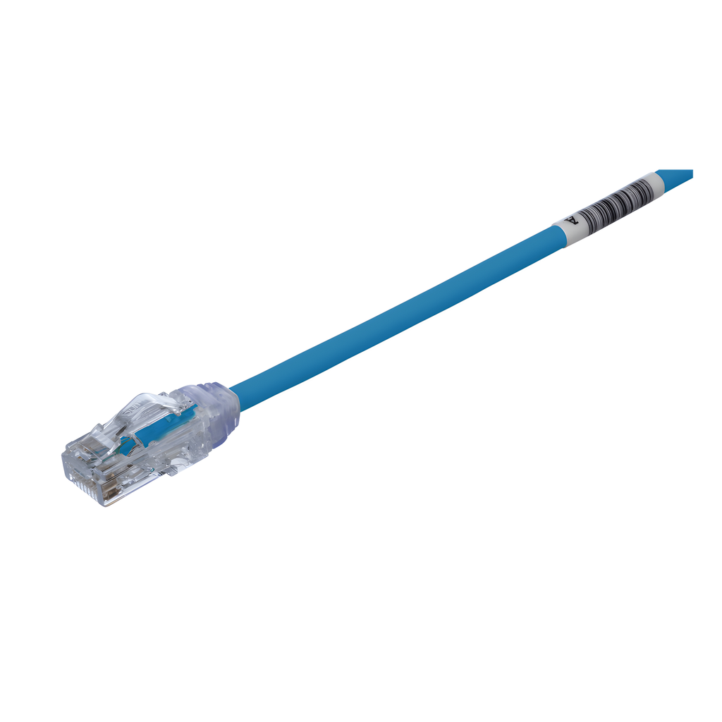 Patch cord Cat6A UTP, 0.61 m, azul, 28AWG, LSZH
