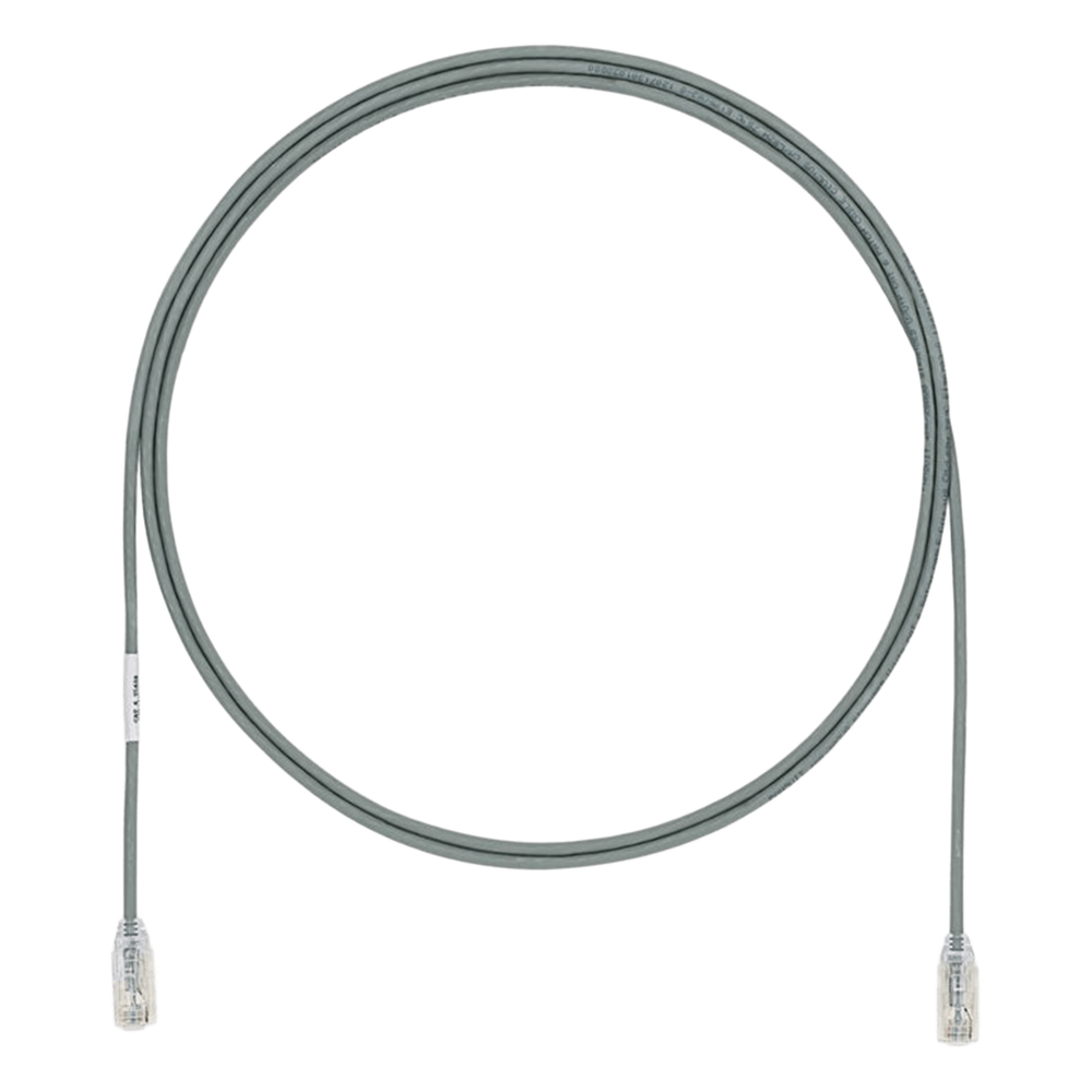 Patch cord Cat6A UTP, 0.61 m, gris, 28AWG, LSZH