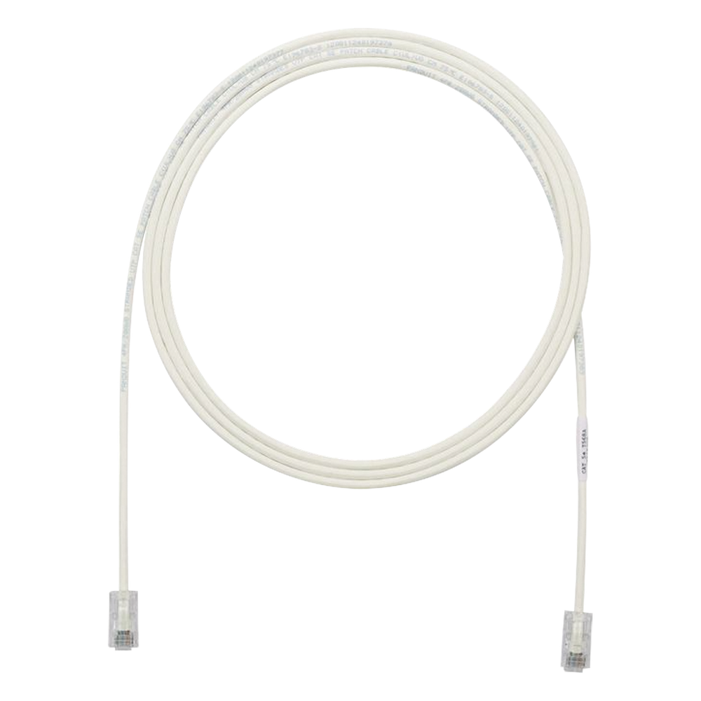 Patch cord Cat6A UTP, 2.13 m, blanco, 28AWG, LSZH