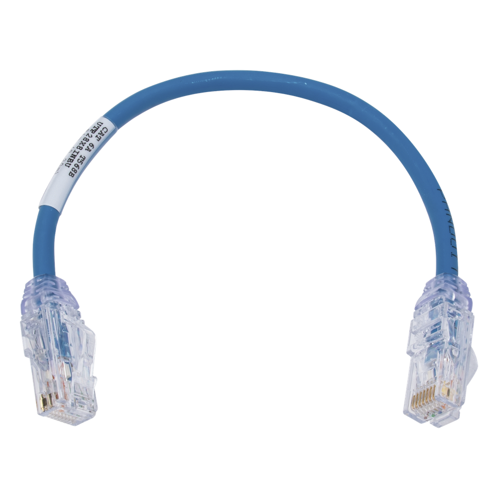 Patch cord Cat6A UTP, 20.3 cm, azul, 28 AWG, LSZH - UTP28X8INBU