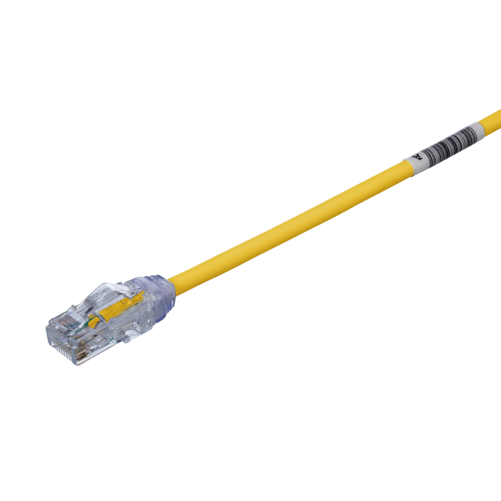 Patch cord Cat6A UTP, 20.3 cm, amarillo, 28 AWG, LSZH