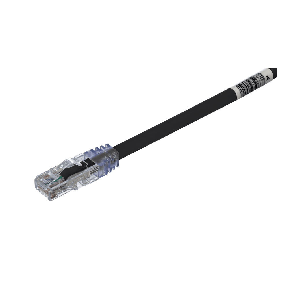 Patch cord Cat6A UTP, 0.3 m, negro, 24 AWG